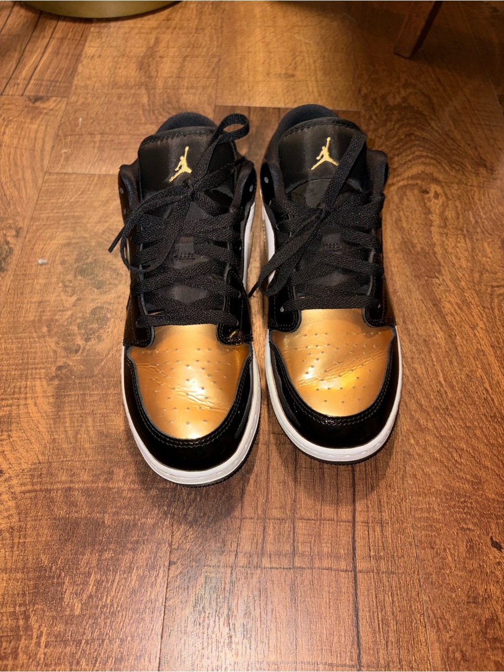 Nike Air Jordan Woman /Kids Black and Gold Low-Top Sneakers